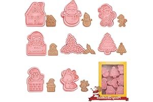 DONGSZQ Moldes Galletas Navidad,8 piezas 3D Molde de galletas de Navidad, Cortadores de galletas de Navidad,Moldes de Galletas Navidad Plástico,para Niños,cookie fondant decoración de pasteles (A)