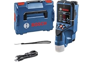 Bosch Professional 12V System Wall Scanner D-tect 200 C,senza batteria e caricabatteria, rilevamento cavi non/sotto tensione, metallo, tubi di plastica, montanti in legno e cavità, cavo USB-C, L-BOXX