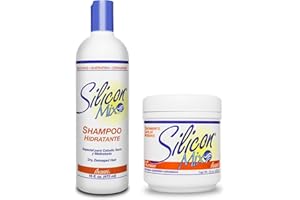 Coffret de traitement et shampooing Silicon Mix 16oz/450g - pour cheveux secs et abîmés, perruques, extensions de cheveux et postiches