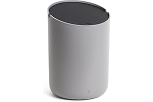 Kazai.® Mały Kosz na Śmieci 'Tove' - Ekskluzywny Miniaturowy Kosz Projektowy z Berlina | Do Łazienki, Kuchni i Biurka | Pojemność 1,5L, Antypoślizgowy, Wewnętrzny Kosz | Ciemnoszary, Czarny