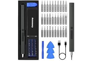 GAOEEIN 36 in 1 Cacciavite Elettrico di Precisione Mini Cacciavite con Luce LED Kit Cacciavite Professionale per Occhiali, Orologio, Smartphone, PC, Laptop, Tablet