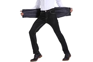 ziilay Męskie Jeansy Zimowe z Polarową Wyściółką - Ciepłe i Stylowe Spodnie na Zimę