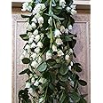 VRB Dec™ Artificial Rose Orchid Flowers Bunch | Orchid Hanging Flowers Decoration|Artificial Flower for Home Decor Wall Hanging for Diwali/Ganpati/Christmas/Valentine Decoration. (White, 1)