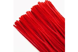 TOAOB THE ONE AND ONLY BABY TOAOB 100pcs Fil Chenille Tiges de Fils Chenille Rouge Cure Pipes Cleaner Couleurs Assorties Cleaners Crafts Set 6mm x 300mm pour DIY Artisanat Décoration Fournitures Loisirs Creatifs