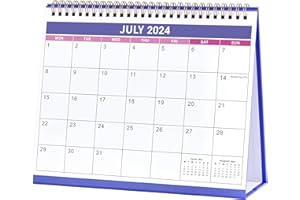 Artfan Calendrier 2024-2025 – Calendrier de bureau 2024-2025 Royaume-Uni, de juillet 2024 à décembre 2025, commence le lundi, 25,3 x 20,5 x 7,8 cm – Violet