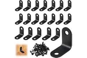 JINSION 20 Piezas Escuadras Metalicas,30 × 30 × 16mm Angulos Metalicos,Escuadras Acero Inoxidable,Soporte de ángulo con 40 Tornillos,Soporte de Esquina en Forma de L,para Silla Mueble, Mesas de Madera