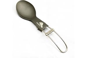 TOAKS Camping Faltbar Titan Löffel, Outdoor Ultraleichter Gesund tragbares Geschirr Löffel (SLV-07)