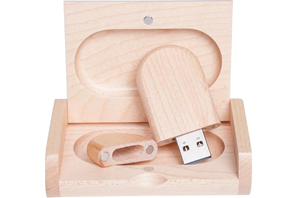 Yaxiny USB Stick Hölzernes Speicherstick 32GB USB 2.0 Flash Drive Memory Stick Datenspeicher Pendrive Geschenk Mit Holzkasten