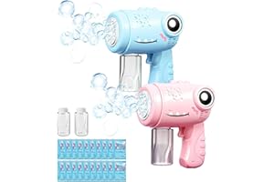 AXIJOBS Maszyna do baniek mydlanych, jednorożec, automatyczny pistolet do baniek mydlanych dla dzieci, pistolet do baniek mydlanych ze światłem LED, pistolet do baniek mydlanych ze światłem jednorożca