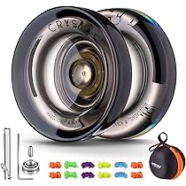 YOSTAR JoJo Professionale V10 – Metallico Unresponsive Con Cuscinetto A Sfera – Per Trick Finger Spin – Include 12 Lacci, Guanto E Custodia - 5