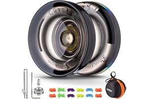 MAGICYOYO Yoyó de doble uso K2 Crystal negro para niños principiantes, yoyó profesional con respuesta, incluye rodamiento sin respuesta, extractor de rodamientos, eje, herramienta para ejes, bolsa