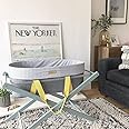 Mokee Woolnest Moses Basket with Mattress, Stand and Bedding Included - Portable Moses Basket with Handles/Travel Cot/Bedside Crib (Summer Dash)