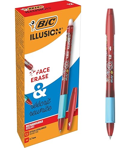 Ricarche BIC Illusion Blu – Compatibili Con Pilot Frixion, Confezione Da 12 Penne Cancellabili Termiche - 2