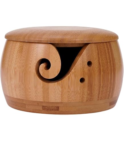 Bol à Tricoter En Bois Coopay 15 Cm - Support Pelote Laine Avec Découpe Spirale