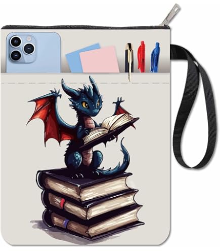 Hobbspring 1 Copertina Per Libri Con Drago, 34 X 24 Cm, In Poliestere, Con Chiusura Lampo E Tasca Frontale, Regalo Di Compleanno, Per Studenti E Amanti Della Lettura - 14