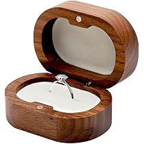 Boîte à Alliances En Noyer - Écrin Double Pour Mariage Avec Sac De Rangement - Présentation Romantique