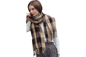 MAIRY Winter Tartan Scarf Winter Long Soft Warm Tassel Shawl Long Stole Wraps Scarves for Women Ladies