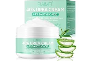 WEIWEILA Crème à l'urée, crème pour les pieds à l'urée 40% avec 2% d'acide salicylique, Crème pour les pieds secs et craquelés, aloe vera, Hydrate, élimine les callosités et adoucit, 100 g
