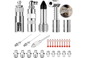 ESTVIIG Ingrassatore Manuale,28 Pezzi Mini Pistola per Grasso Kit Piccola Pistola per Grasso 7 Tipi di Accessori per Pistole per Grasso per Tutti Pressa Grasso