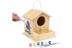 LotFancy Maison Oiseaux Exterieur, Kit de Bricolage Cabane Oiseaux en Bois pour Enfant à Construire et Peindre, Loisir Creatif Activités Manuelles Fille et Garçons