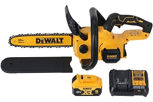DEWALT Borstlös kompakt motorsåg 18V XR 30 cm med 5AH batteri ingår, DCMCS565P1-QW