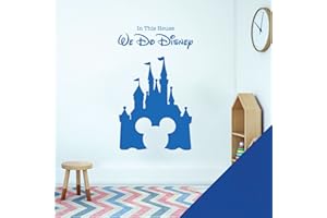 WALL DESIGNER Children Playroom Bedroom Disney Inspired Wall Sticker - We Do Disney - Castle, Mickey Mouse [Medium] [Mid Blue]