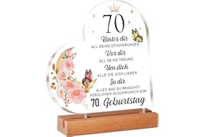 Vetbuosa Geschenke zum 70 Geburtstag Frau, Acryl-Plakette Mit Inspirierender Gravur, 1955 70. Geburtstag für Mama Mutter, Freunde, Ehemann, Ehefrau, 70. Geburtstag Geschenkideen