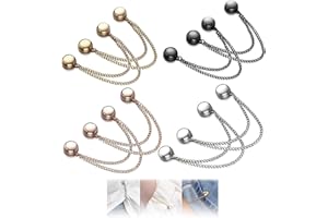 FUNNGY Spille Magnetiche per Vestiti con Catena,8 PCS Clip Magnetiche Multifunzione Spilla Magnetica Scollatura Forti Bottoni Magnetici per Pantaloni Jeans Larghi Orlo di Fissaggio dei Vestiti