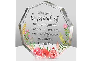 VELENTI Thank You Gifts for Women Coworkers - Farewell Gift for Best Friends, Teachers - Inspirational Acrylic Plaques with Flowers - Cute Appreciation Present for Mom, Nurse, Boss
