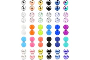 AceFun Bola de Repuesto 14G 16G para Perforaciones en el Cuerpo Acero Quirúrgico y Acílico para Piercing Labio/Pezón/Lengua/Ombligo 3mm 5mm 8mm