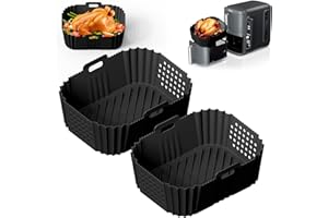 DREAKU Moule Air Fryer, 2PCS Accessoire Air Fryer pour Ninja Double Stack SL400EU 9.5L, Moule Silicone Air Fryer pour Ninja SL400EU, Air Fryer Accessoires pour Ninja Air Fryer AF300EU AF400EU