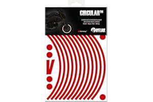 VFLUO - Kit Bandes Stickers Jantes Moto Rétro Réfléchissantes, Autocollants pour 1 Roue, 3M Technology™ - Haute visibilité latérale - Discret et Design - Pose facilitée