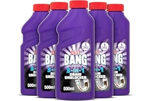 Cillit Bang 3-in-1 Power Cleaner Odour Stop Drain Unblocker Gel, Drain Cleaner For Kitchen Sink Drains, Bathroom Showers, Baths & Basins (Pack of 5)