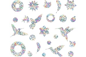 JETOP Naklejki na okno z motywem łapacza słońca, pryzmat, 38 sztuk, naklejki z ptakami na szyby okienne, nie pozostawiają śladów, wielokrotnego użytku, nieblaknące, ochrona przed ptakami na szklane