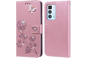 PKQTOP Etui do Motorola Moto Edge 20 Pro, etui z klapką, funkcja stojaka, kieszeń na karty, silikonowy zderzak, odporne na uderzenia etui ochronne do Moto Edge 20 Pro (6,7")