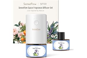 SenseFlow Difusor Aceites Esenciales Difusor de Aromas SF101 – Ultrasónico Sin Agua, 100 % Vegetal, Aromaterapia120 Días, para Hogar, Hotel y Estudio hasta 100 ㎡ - Aura de Estrella de Durazno
