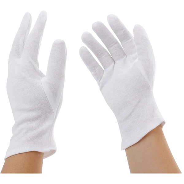 10 Paar Weiße Baumwoll-Handschuhe – 100% Baumwolle, Für Feuchtigkeitspflege, Trockene Hände & Ekzeme