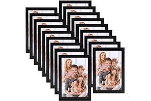 Hoikwo Multiples Juego de 18 Marcos de Fotos 10x15cm, Negros Marcos para Cuadros 15X10cm de PVC para colgar en la Pared o sobre la mesa