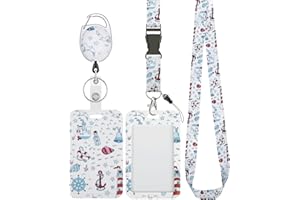 Uniclife Porta Badge Scorrevole alla moda distintivo titolare crociera modello caso plastica retrattile badge bobina moschettone staccabile protettore carta verticale infermiere insegnante studente