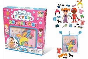 Buddy & Barney - Dressing Up Bath Time Stickers Toy 32 PIECES baby toddler girls boy bathtime with storage organiser bag
