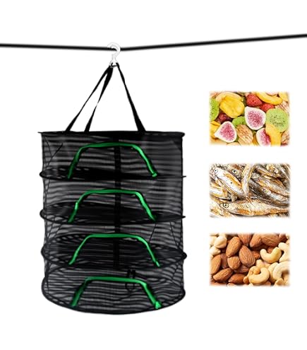 IPower Rete Per Essiccare Erbe Aromatiche 4 Strati | Diametro 60 Cm | Pieghevole E Rimovibile | In Nylon Traspirante