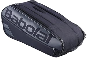 Babolat, torba sportowa na rakiety model z krótkim krzyżem, pojemność 65 litrów, czarna, bardzo wytrzymała, dwie główne komory, trzy kieszenie na akcesoria, nosidełko z tyłu, materiał odprowadzający