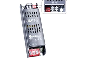 LASLUX Alimentatore LED 24V 60W Ultra Sottile Dimmerabile 4 Livelli, Trasformatore 220V AC a DC 2,5A, Driver LED a Tensione Costante per Striscia (24V, 60, Watt)