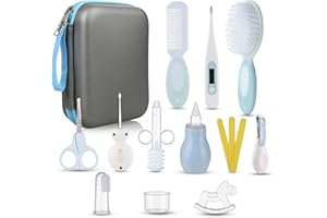 Lictin Baby Health Care Kit - Baby Grooming Kit Newborn Baby Care Accessories, 15PCS Safety Cutter Nail Care Set, Nursery Baby Care Kit for Infants Newborns (Blue)