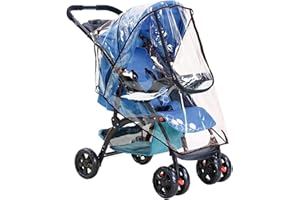 KYEDGC Universal Pushchair Rain Cover - Transparent Weather Shield for Pram, Stroller & Buggy - Zipper Window