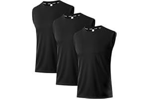 Holure Herren 3 or 5 Pack Tank Top Quick Dry Ärmelloses Muskelshirt Reflektierende Streifen Funktionsshirt