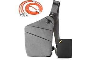 IUHFSIFS 2024 Upgrade Anti Theft Crossbody Bag Women【Ergonomics - Zero Burden】 Anti Theft Travel Bag for Women & Men【Multi Pockets & Extremely Waterproof】 With Passport Card Holder And Data Cable