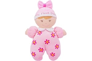 Lullaberry 23cm My First Doll Sophia - Soft Plush Baby Doll with Rattle - Pink Outfit