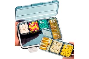 MOSSIME Täglicher Pillen-Organizer, Tablettenbox 7 Tage große Fächer, Tragbare Reise-Pillendose, BPA-frei, große Kapazität, Medikamentenbox für Vitamine, Nahrungsergänzungsmittel und Medikamente (Blau)