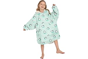 Adisputent Sherpa Hoodie Kinder Unisex Übergroße Hoodie Blanket Hoodie Sweatshirt Weich Warm Kapuzenpullover Poncho TV-Decke mit Größer Tasche für Jungen Mädchen